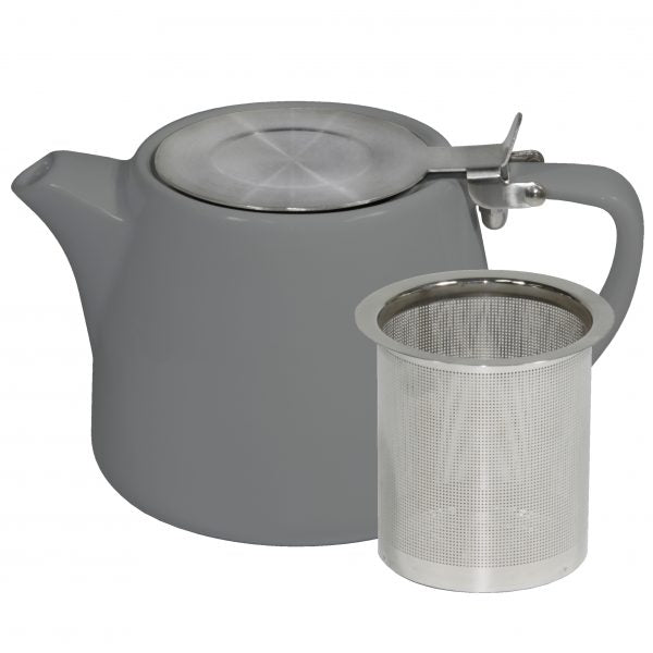 Stackable Teapot - with S-S Infuser-Lid, 500ml, French Grey from Brew. made out of Stoneware and sold in boxes of 2. Hospitality quality at wholesale price with The Flying Fork!