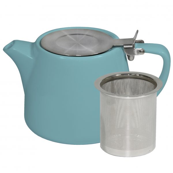 Stackable Teapot - with S-S Infuser-Lid, 500ml, Maya Blue from Brew. made out of Stoneware and sold in boxes of 2. Hospitality quality at wholesale price with The Flying Fork!