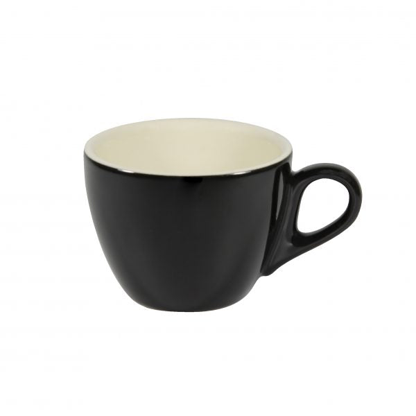Flat Cup - 160ml, Onyx-White from Brew. made out of Stoneware and sold in boxes of 6. Hospitality quality at wholesale price with The Flying Fork!