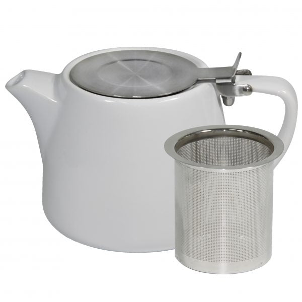 Stackable Teapot - with S-S Infuser-Lid, 500ml, White from Brew. made out of Stoneware and sold in boxes of 2. Hospitality quality at wholesale price with The Flying Fork!