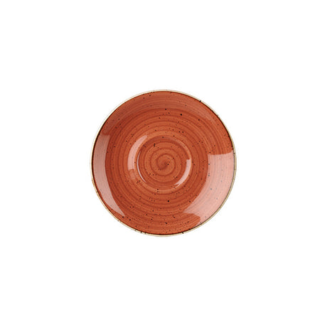 Cappuccino Saucer - 156mm, Spiced Orange, stonecast from Churchill. made out of Porcelain and sold in boxes of 6. Hospitality quality at wholesale price with The Flying Fork!