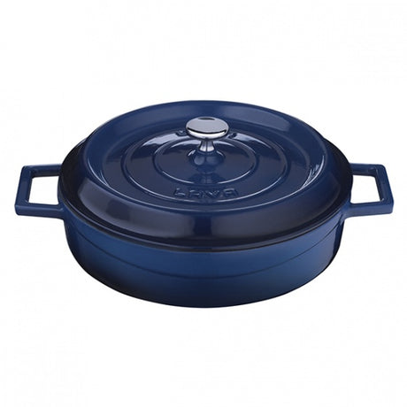 Casserole - Low, Blue, 240mm from Lava. Sold in boxes of 1. Hospitality quality at wholesale price with The Flying Fork!