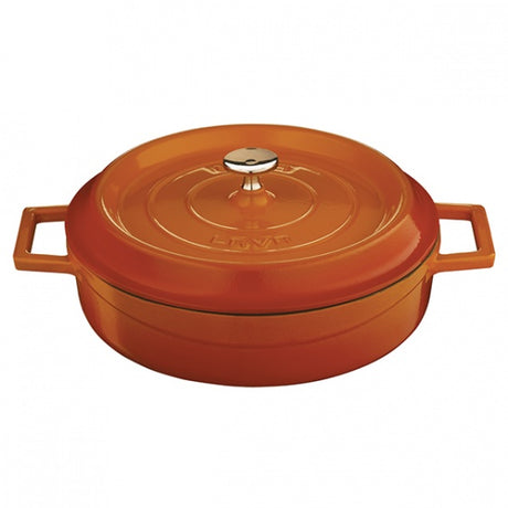 Casserole - Low, Orange, 240mm from Lava. Sold in boxes of 1. Hospitality quality at wholesale price with The Flying Fork!
