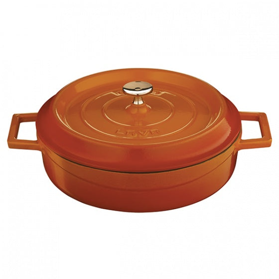 Casserole - Low, Orange, 240mm from Lava. Sold in boxes of 1. Hospitality quality at wholesale price with The Flying Fork!