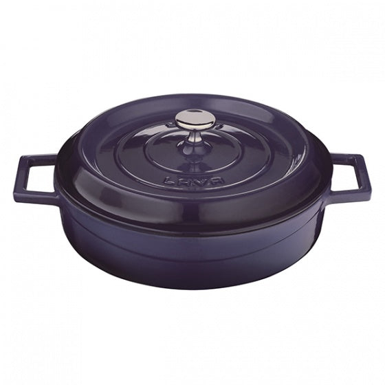 Casserole - Low, Purple, 280mm from Lava. Sold in boxes of 1. Hospitality quality at wholesale price with The Flying Fork!