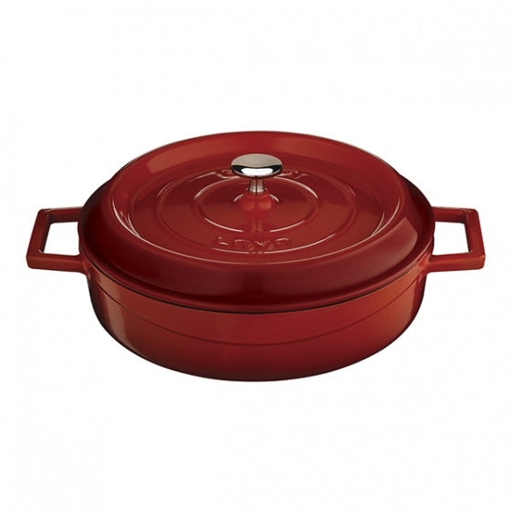 Casserole - Low, Red, 280mm from Lava. Sold in boxes of 1. Hospitality quality at wholesale price with The Flying Fork!