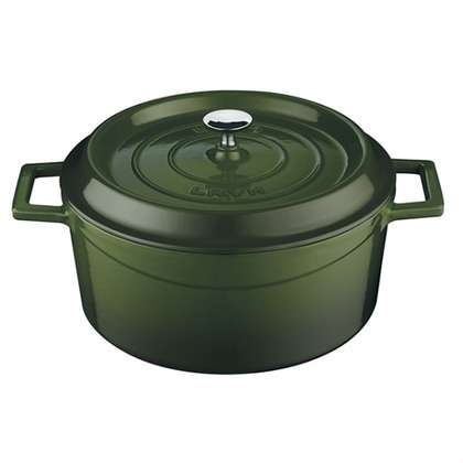 Casserole - Round, Green, 200mm from Lava. Sold in boxes of 1. Hospitality quality at wholesale price with The Flying Fork!