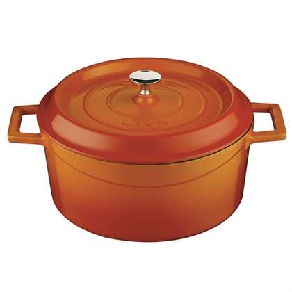Casserole - Round, Orange, 200mm from Lava. Sold in boxes of 1. Hospitality quality at wholesale price with The Flying Fork!