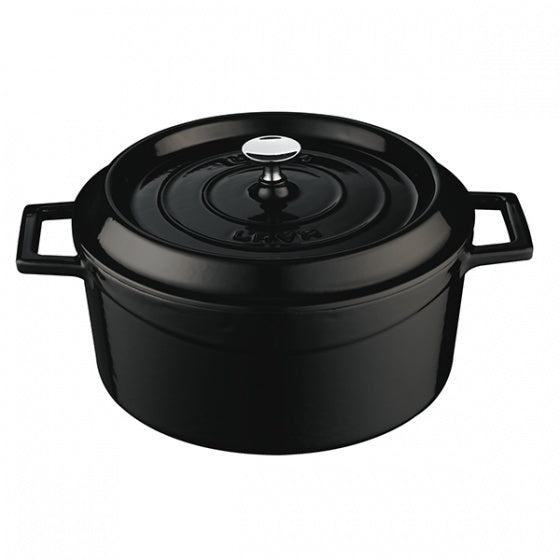 Casserole - Round, Black, 240mm from Lava. Sold in boxes of 1. Hospitality quality at wholesale price with The Flying Fork!