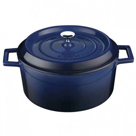 Casserole - Round, Blue, 280mm from Lava. Sold in boxes of 1. Hospitality quality at wholesale price with The Flying Fork!