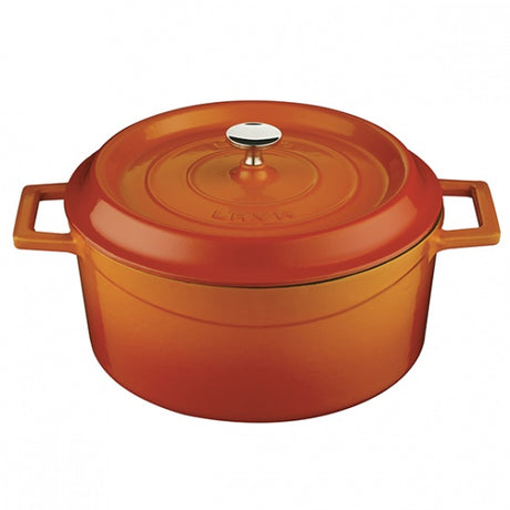 Casserole - Round, Orange, 280mm from Lava. Sold in boxes of 1. Hospitality quality at wholesale price with The Flying Fork!