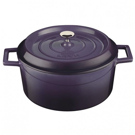 Casserole - Round, Purple, 280mm from Lava. Sold in boxes of 1. Hospitality quality at wholesale price with The Flying Fork!