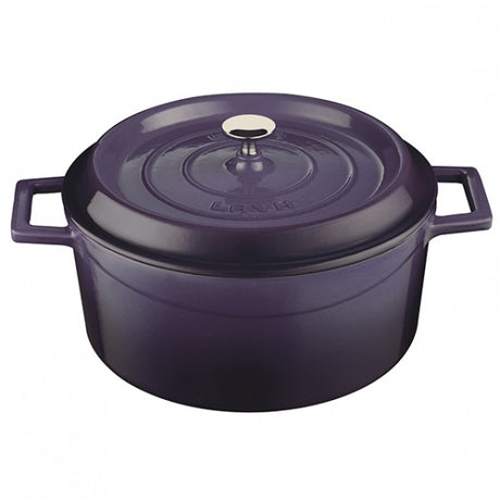 Casserole - Round, Purple, 280mm from Lava. Sold in boxes of 1. Hospitality quality at wholesale price with The Flying Fork!
