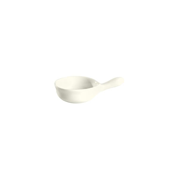 Pan Shaped Dish - 95mm, Ivory from Duraceram. Sold in boxes of 24. Hospitality quality at wholesale price with The Flying Fork!