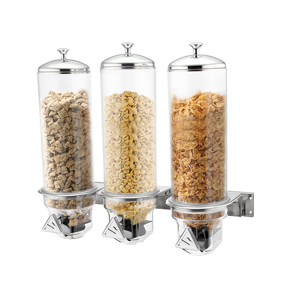Cereal Dispenser - Triple, 3 x 4.0Lt from Sunnex. Sold in boxes of 1. Hospitality quality at wholesale price with The Flying Fork!