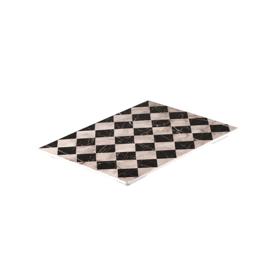 Flat Rectangular Platter, 325 x 265mm, Melamine - Checkered from Ryner Melamine.