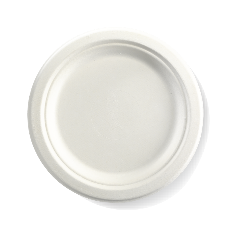 Compostable Plate - 22cm, Biocane (Pack of 125) from BioPak. Compostable, made out of Sugarcane Pulp and sold in boxes of 1. Hospitality quality at wholesale price with The Flying Fork!