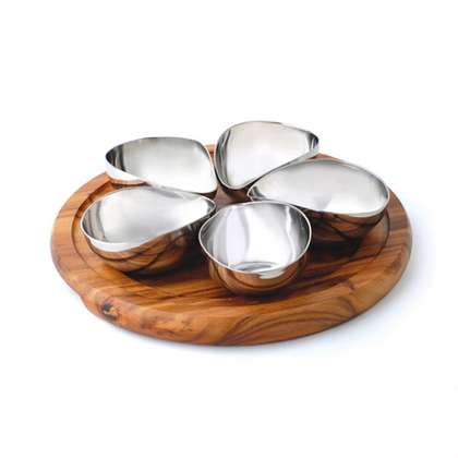 Condiment Set - W-5 S-S Dishes, 260mm from Athena. made out of Stainless Steel and sold in boxes of 1. Hospitality quality at wholesale price with The Flying Fork!
