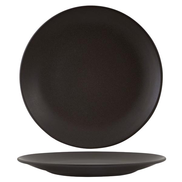 Round Coupe Plate - 260mm, Zuma Charcoal from Zuma. Matt Finish, made out of Ceramic and sold in boxes of 6. Hospitality quality at wholesale price with The Flying Fork!