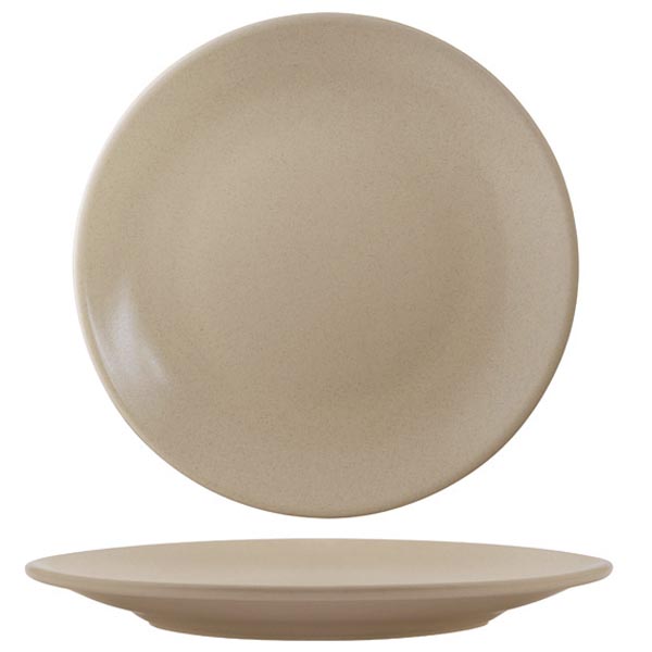 Round Coupe Plate - 310mm, Zuma Sand from Zuma. Matt Finish, made out of Ceramic and sold in boxes of 3. Hospitality quality at wholesale price with The Flying Fork!
