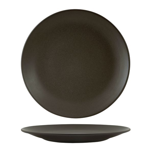 Round Coupe Plate - 285mm, Zuma Charcoal from Zuma. Matt Finish, made out of Ceramic and sold in boxes of 6. Hospitality quality at wholesale price with The Flying Fork!