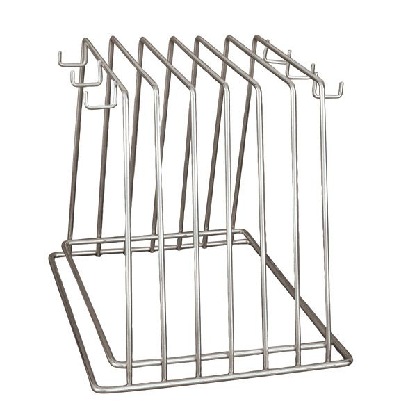 Cutting Board Rack - 6 slots with hooks from Trenton. Sold in boxes of 1. Hospitality quality at wholesale price with The Flying Fork!
