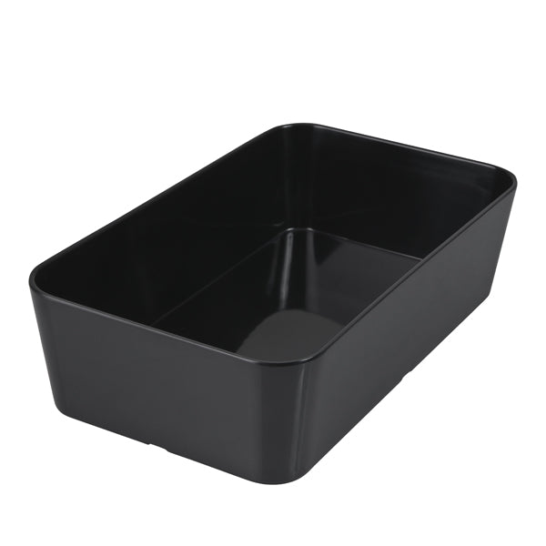 Deep Dish - Black, 250 x 150 x 65mm from Ryner Melamine. Sold in boxes of 3. Hospitality quality at wholesale price with The Flying Fork!