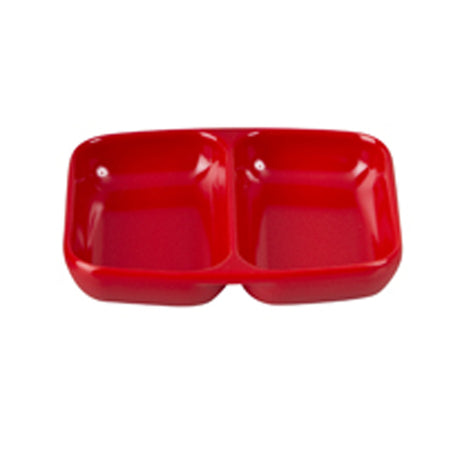 Divided Dish - Red, 85 x 70mm from Ryner Melamine. Sold in boxes of 24. Hospitality quality at wholesale price with The Flying Fork!