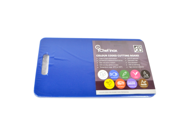 Polypropylene Cutting Board - 530x325x20mm, Blue from Chef Inox. made out of Polypropylene and sold in boxes of 5. Hospitality quality at wholesale price with The Flying Fork!