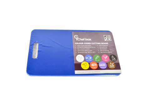 Polypropylene Cutting Board - 530x325x20mm, Blue from Chef Inox. made out of Polypropylene and sold in boxes of 5. Hospitality quality at wholesale price with The Flying Fork!