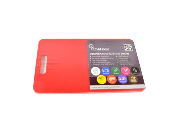 Polypropylene Cutting Board - 530x325x20mm, Red from Chef Inox. made out of Polypropylene and sold in boxes of 5. Hospitality quality at wholesale price with The Flying Fork!
