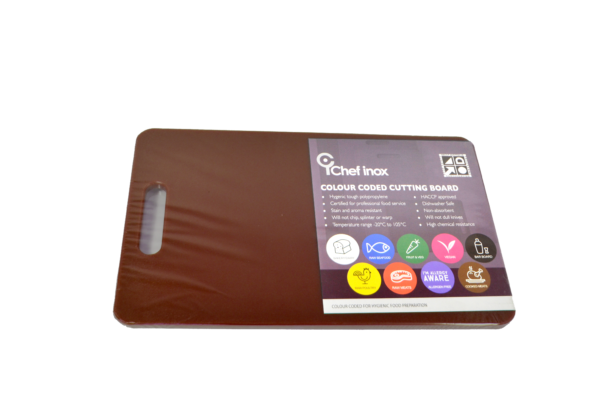 Polypropylene Cutting Board - 530x325x20mm, Brown from Chef Inox. made out of Polypropylene and sold in boxes of 5. Hospitality quality at wholesale price with The Flying Fork!