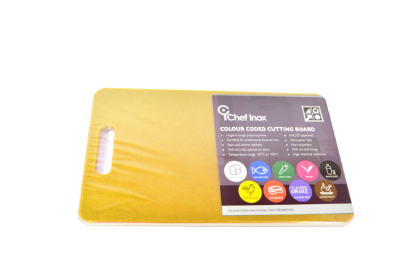 Polypropylene Cutting Board - 530x325x20mm, Yellow from Chef Inox. made out of Polypropylene and sold in boxes of 5. Hospitality quality at wholesale price with The Flying Fork!