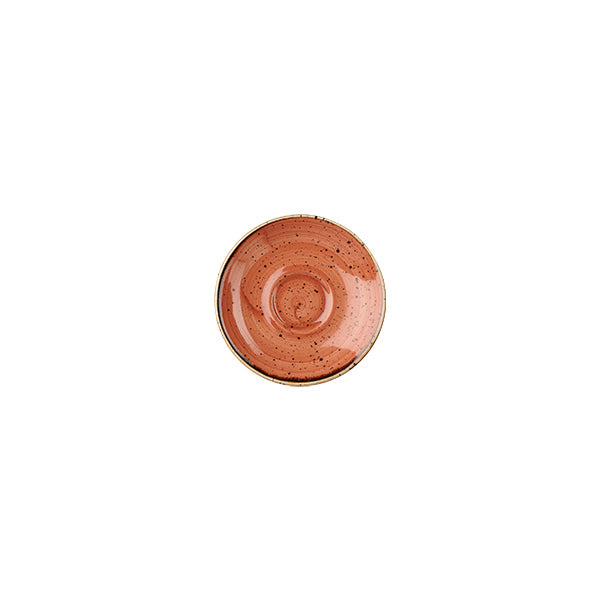 Espresso Saucer - 118mm, Spiced Orange, Stonecast from Churchill. made out of Porcelain and sold in boxes of 6. Hospitality quality at wholesale price with The Flying Fork!