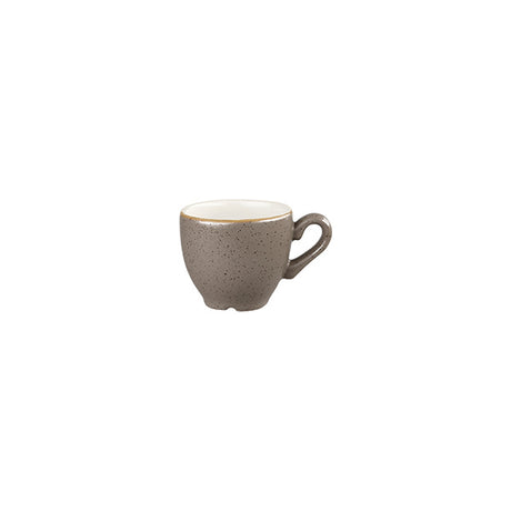 Espresso Cup - 100ml, Peppercorn grey, Stonecast from Churchill. made out of Porcelain and sold in boxes of 6. Hospitality quality at wholesale price with The Flying Fork!