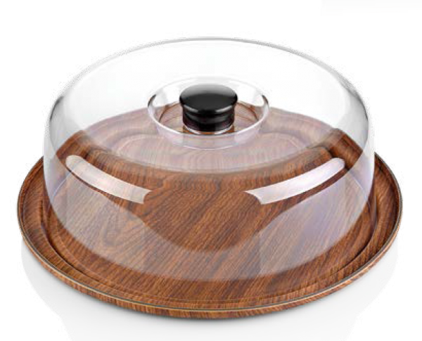 Cake Platter - with Cover Set, 300x110mm from Evelin. made out of Polystyrene and sold in boxes of 1. Hospitality quality at wholesale price with The Flying Fork!