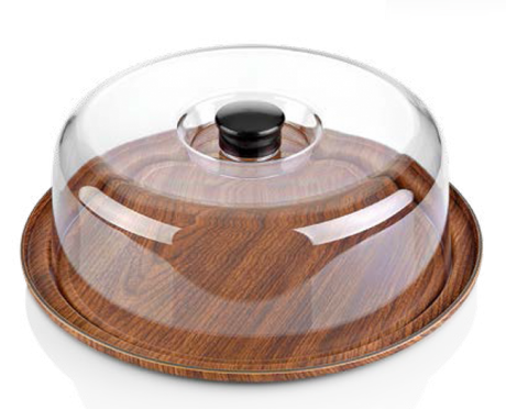 Cake Platter - with Cover Set, 300x110mm from Evelin. made out of Polystyrene and sold in boxes of 1. Hospitality quality at wholesale price with The Flying Fork!