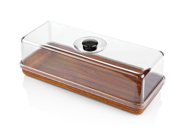 Rectangular Platter - with Cover Set, 390x160x130mm from Evelin. made out of Polystyrene and sold in boxes of 1. Hospitality quality at wholesale price with The Flying Fork!