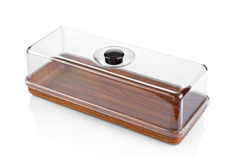 Rectangular Platter - with Cover Set, 390x160x130mm from Evelin. made out of Polystyrene and sold in boxes of 1. Hospitality quality at wholesale price with The Flying Fork!