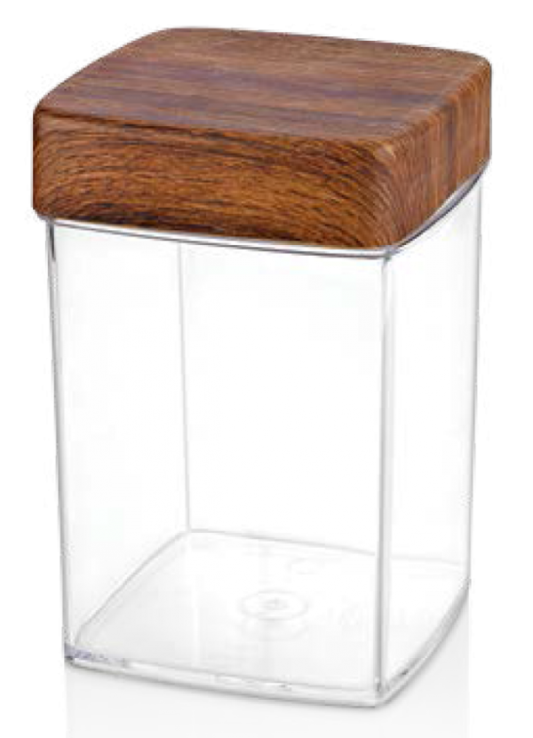 Square Cannister - with Lid, 100x100x140mm from Evelin. made out of Polystyrene and sold in boxes of 1. Hospitality quality at wholesale price with The Flying Fork!