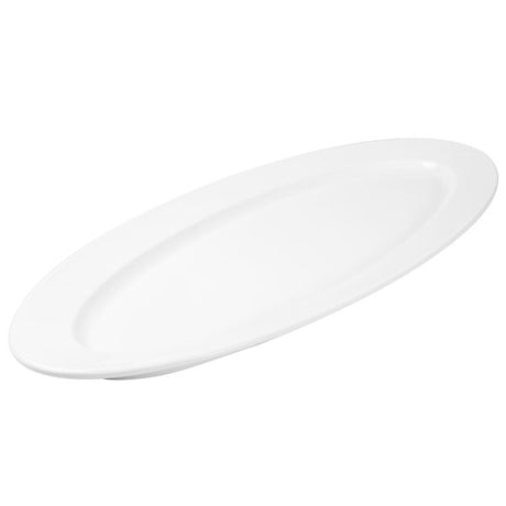 Fish Platter - White, 710 x 285mm from Ryner Melamine. Sold in boxes of 3. Hospitality quality at wholesale price with The Flying Fork!