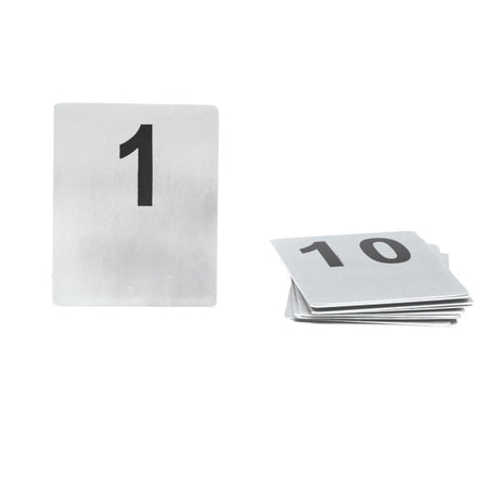 Flat Table Numbers - S-S, Set 1 - 10 from TheFlyingFork. Sold in boxes of 1. Hospitality quality at wholesale price with The Flying Fork!