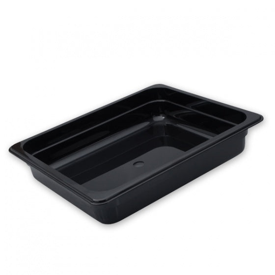 Food Pan - Pc, Black, 1-2 Size 200mm from Trenton. made out of Polycarbonate and sold in boxes of 1. Hospitality quality at wholesale price with The Flying Fork!
