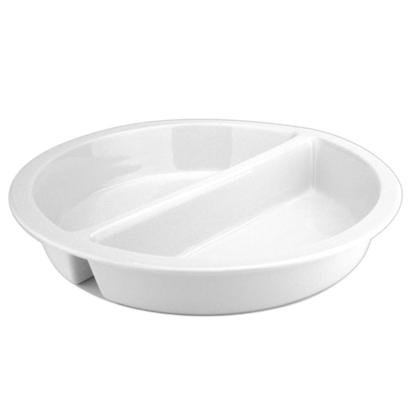 Food Pan - Porcelain, Round, 1 Divider, 360mm from Athena. made out of Stainless Steel and sold in boxes of 1. Hospitality quality at wholesale price with The Flying Fork!