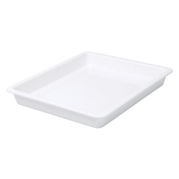 Food Pan - White, 1-2 Size 40mm from Ryner Melamine. made out of Melamine and sold in boxes of 3. Hospitality quality at wholesale price with The Flying Fork!