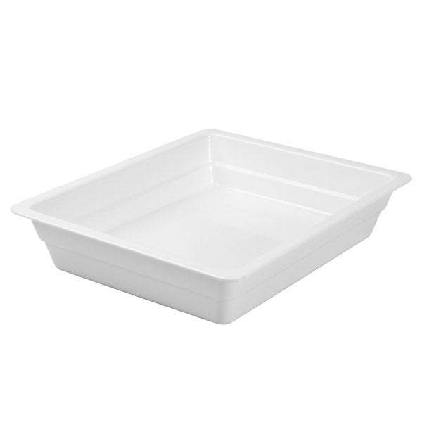 Food Pan - White, 1-2 Size 65mm - Melamine from Ryner Melamine. made out of Melamine and sold in boxes of 3. Hospitality quality at wholesale price with The Flying Fork!