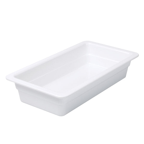 Food Pan - White, 1-3 Size 65mm - Melamine from Ryner Melamine. made out of Melamine and sold in boxes of 3. Hospitality quality at wholesale price with The Flying Fork!