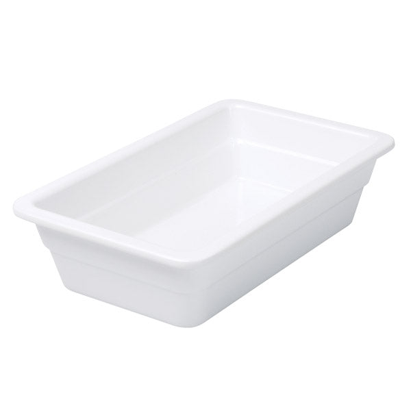 Food Pan - White, 1-4 Size 65mm - Melamine from Ryner Melamine. made out of Melamine and sold in boxes of 3. Hospitality quality at wholesale price with The Flying Fork!