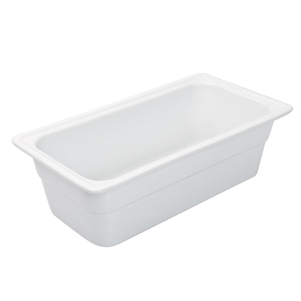 Food Pan - White, 1-3 Size 100mm from Ryner Tableware. made out of Porcelain and sold in boxes of 2. Hospitality quality at wholesale price with The Flying Fork!