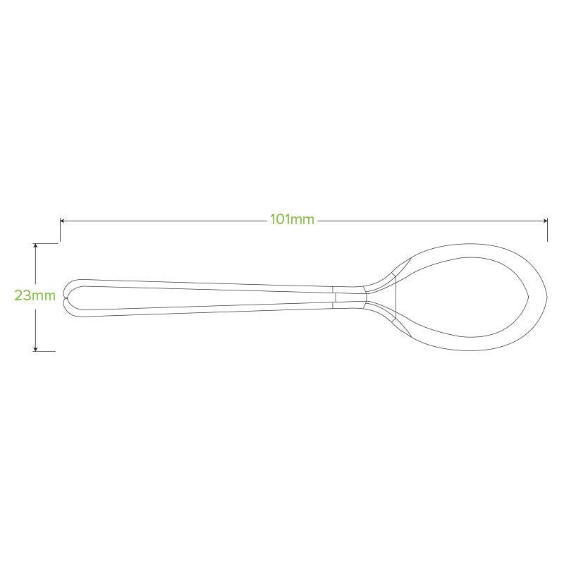 10cm (4") PLA tea spoon - white - Carton of 2000 units